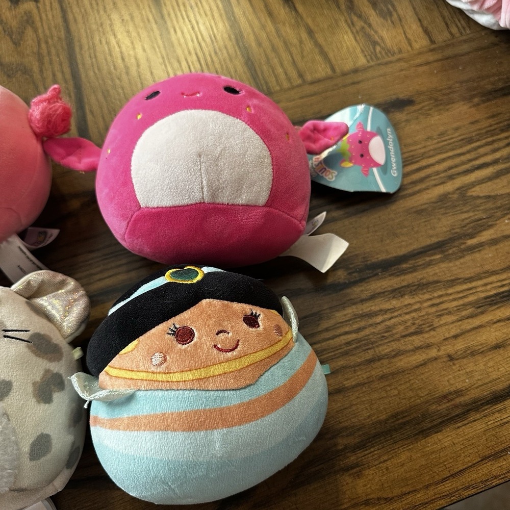 Squishmallows Lot Of 4 Plush 5" Flamingo Bat Leopard Cat Jasmine No‎ Tags - Picture 4 of 12